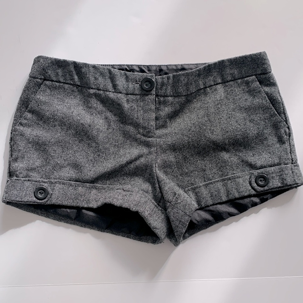 NO BOUNDARIES GRAY MICRO SHORTS•LINED•SIZE 5• LIKE NEW